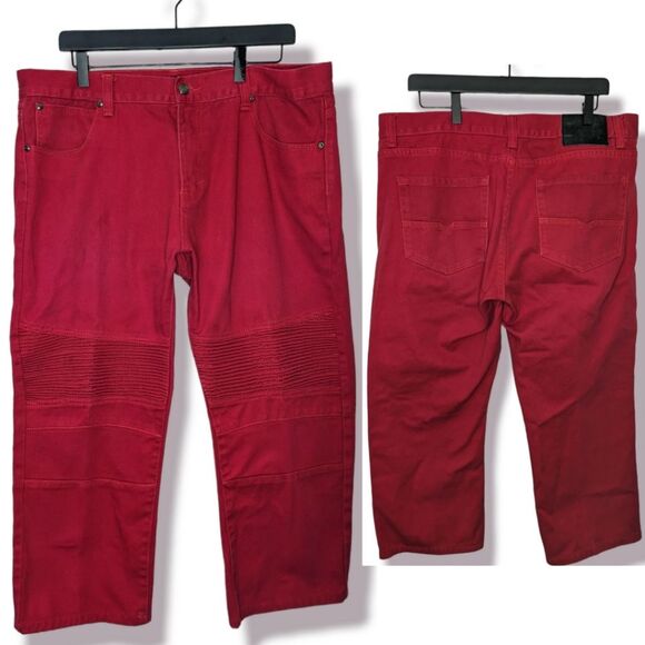 Men's Access Apparel Red Straight Leg Jeans, 38 x 34 - Picture 1 of 8